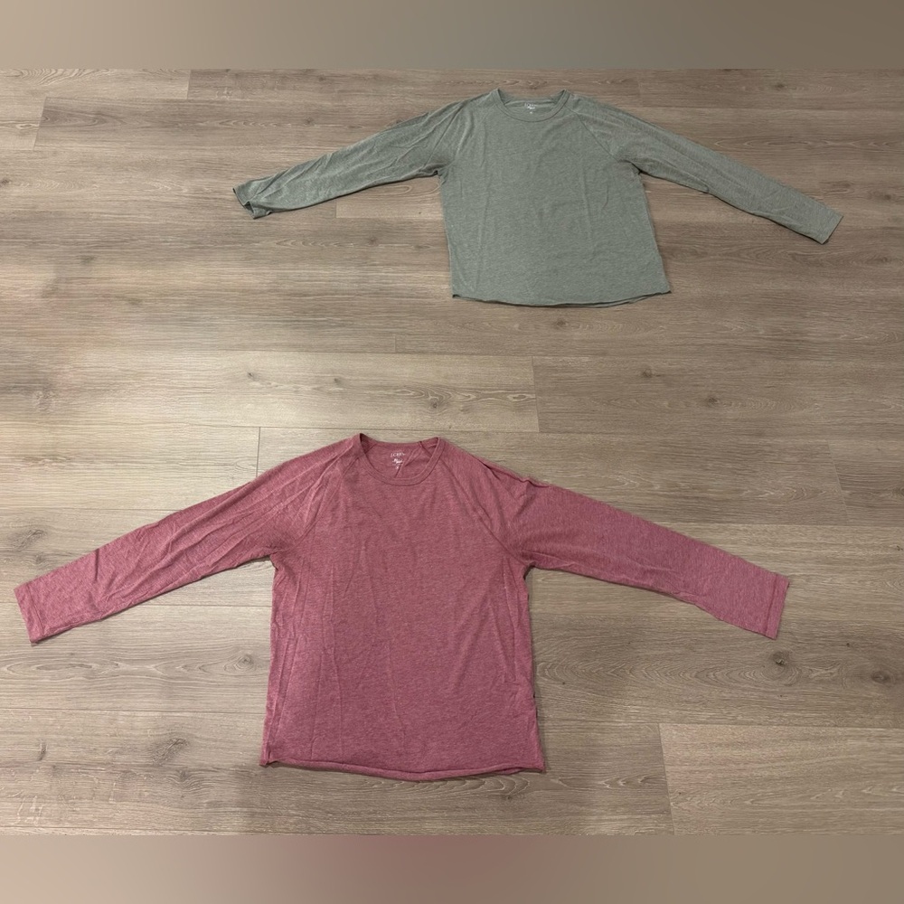 2 J Crew Men's Heathered Long Sleeve Shirts
